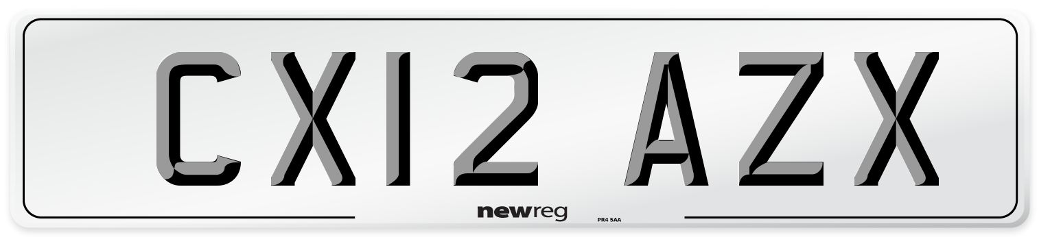 CX12 AZX Number Plate from New Reg